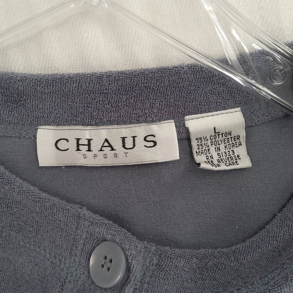 CHAUS Terry cloth button down sweater - Picture 4 of 5